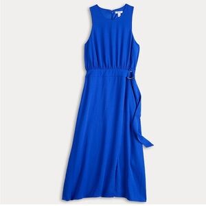 women's Nine West Elegant Blue sleeveless D ring midi Dress 👗